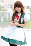  apron cosplay kipi-san maid maid_uniform pantyhose photo waitress 