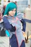  apron asian blue_hair cosplay mai_otome maid maid_uniform photo school_uniform tomoe_marguerite yurika 