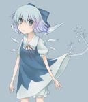  blue_eyes blue_hair bow cirno kandume_sima kanzume_shima ribbon ribbons short_hair solo touhou wings 