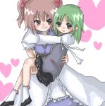  carrying heart heart_background lowres no_hat no_headwear onozuka_komachi princess_carry setsuna_(pixiv) shikieiki_yamaxanadu touhou 