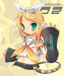  blonde_hair detached_sleeves headphones itotin kagamine_rin sailor_collar short_hair twintails vocaloid 