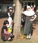  asian black_lagoon boots chainsaw cosplay eda female girl guy maid nun omi_gibson photo plaid pleated_skirt roberta sawyer_the_cleaner striped tagme_character tagme_model thigh-highs women 