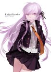  braid cotta dangan_ronpa jacket kirigiri_kyouko lavender_hair necktie skirt violet_eyes 