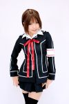  armband bow cosplay kipi-san photo pleated_skirt school_uniform thigh-highs vampire_knight yuki_cross zettai_ryouiki 
