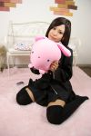  blazer cellphone cosplay katsura_kotonoha kisaki_kureha photo pleated_skirt school_days school_uniform stuffed_animal thigh-highs zettai_ryouiki 