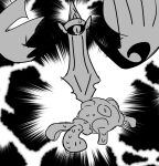  aegislash anger_vein angry apios1 bad_id bad_pixiv_id floating full_body gen_2_pokemon gen_6_pokemon greyscale looking_at_another looking_down monochrome nervous no_humans one-eyed pokemon pokemon_(creature) shuckle sketch sweat sword two-tone_background weapon 
