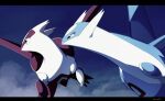  claws closed_mouth commentary_request gen_3_pokemon highres jacknaiff latias latios legendary_pokemon letterboxed night no_humans outdoors pokemon pokemon_(creature) sky star_(sky) violet_eyes yellow_eyes 
