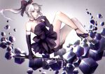  .flow 1girl ass breasts closed_mouth dress elbow_gloves expressionless full_body gloves hair_ornament high_heels lead_pipe long_hair looking_at_viewer sabitsuki shousan_(hno3syo) skirt solo white_hair 