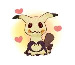  commentary creature english_commentary full_body gen_7_pokemon heart looking_at_viewer mimikyu no_humans pokemon pokemon_(creature) rainyazurehoodie simple_background solo standing white_background 