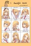  1girl bandaid bandaid_on_nose bangs blue_eyes braid braided_ponytail brown_jacket bubba_(watson_amelia) chart forehead hair_tie highres holding hololive hololive_english jacket long_hair necktie open_mouth shirt short_hair sidelocks smile solo ten-chan_(eternal_s) twintails virtual_youtuber watson_amelia white_shirt 
