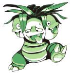  blush claws commentary creature english_commentary exeggutor full_body gen_1_pokemon green_theme lattemonster lowres monochrome multiple_heads no_humans pokemon pokemon_(creature) pokemon_(game) pokemon_rgby pokemon_rgby_(style) simple_background solo walking white_background 