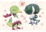  ^_^ bird calyrex closed_eyes coco7 commentary creature facing_another full_body gen_2_pokemon gen_8_pokemon legendary_pokemon no_humans pokemon pokemon_(creature) rabbit simple_background standing symbol_commentary white_background xatu 