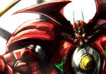  close-up getter_arc getter_robo getter_robo_arc glowing glowing_eyes mecha no_humans science_fiction sketch solo super_robot uha123 white_background yellow_eyes 
