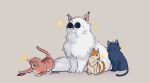  :3 animal_focus animalization black_cat cat fushiguro_megumi gojou_satoru itadori_yuuji jujutsu_kaisen kugisaki_nobara licking meme nicole_(nicahls) no_humans parody pop_cat_(meme) round_eyewear sparkle sunglasses white_cat white_fur 