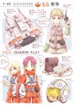  2girls :o aircraft beige_gloves binoculars blonde_hair blue_eyes energy_gun english_text gun handgun helmet highres holding holding_gun holding_weapon multiple_girls nosh open_mouth pilot_suit pistol pouch purple_hair rebel_pilot science_fiction short_hair snowspeeder star_wars v weapon 