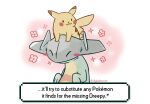  :3 ^_^ a_irismon blush_stickers closed_eyes creature drakloak english_text gen_1_pokemon gen_8_pokemon no_humans on_head pikachu pokemon pokemon_(creature) pokemon_on_head 