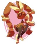  closed_mouth commentary creature english_commentary full_body gen_4_pokemon lopunny mega_lopunny mega_pokemon no_humans pink_background pinkgermy pokemon pokemon_(creature) red_eyes signature simple_background smile solo 
