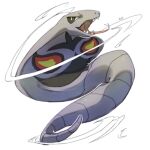  arbok black_eyes commentary creature english_commentary fangs full_body gen_1_pokemon no_humans pinkgermy pokemon pokemon_(creature) signature simple_background snake solo tongue tongue_out white_background 
