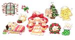  :o alcremie candy candy_cane christmas christmas_tree closed_eyes commentary_request food fruit gen_8_pokemon happy highres looking_out_window milcery mmo_necco no_humans on_bed pokemon pokemon_(creature) red_eyes red_ribbon ribbon smile strawberry under_covers wreath 
