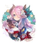  blue_eyes braid breasts draph elbow_gloves gloves granblue_fantasy hair_ornament hair_over_one_eye haku_(sabosoda) horns large_breasts light_purple_hair long_hair low_tied_hair narmaya_(granblue_fantasy) pointy_ears single_braid 