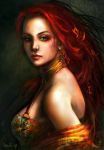    1girl bust face highres kirsi_salonen redhead signature solo the_legend_of_zelda watermark 