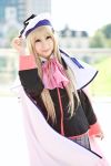  beret cape cosplay kudoryafuka_nomi little_busters! photo plaid pleated_skirt raiko sailor_uniform school_uniform 