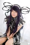  cosplay cuffs demonbane dress etheldreda hair_ribbons hairband lace photo purple_hair ruffles saya 