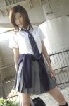   blouse bookbag cosplay knee_socks photo pleated_skirt school_uniform sweater tachibana_riko necktie  