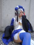   cosplay lady_yan photo robes romance_of_the_three_kingdoms shiraishi_rio silver_hair thigh-highs under_boob  