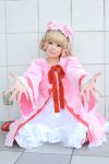   babydoll blonde_hair bloomers cosplay hair_bow hina_ichigo katakura_rin photo ribbons rozen_maiden  
