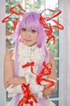  al_azif cosplay cuffs demonbane dress hair_ribbons lace photo purple_hair ribbons ruffles tsugihagi_mishin 