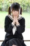  cosplay fukuzawa_yumi hair_ribbons maria-sama_ga_miteru photo pleated_skirt sailor_uniform school_uniform twintails 