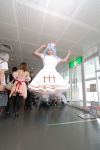  blue_hair cosplay jumping kouno_tooru kouzuki_suzuka nurse nurse_uniform photo princess_princess 