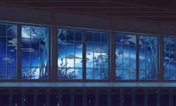  bamboo_print earth_(planet) game_asset highres indoors moon official_art planet reflection reflective_floor space star_(sky) third-party_source touhou touhou_arcadia_record window 