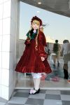  blonde_hair bonnet cosplay gown photo rozen_maiden ruffles shinku uni velvet 