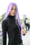  cosplay fate/stay_night glasses jeans photo purple_hair rider turtleneck yoshishige_yutaka 