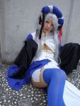   cosplay lady_yan photo robes romance_of_the_three_kingdoms shiraishi_rio silver_hair thigh-highs under_boob  