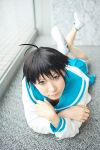  ahoge chippi cosplay idolmaster_xenoglossia kikuchi_makoto photo sailor_uniform school_uniform 