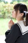  cosplay fukuzawa_yumi hair_ribbons maria-sama_ga_miteru photo rosary sailor_uniform school_uniform twintails 