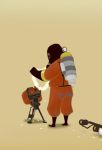  flamethrower gas_mask gloves sentry simple_background solo standing team_fortress_2 the_pyro weapon who93 