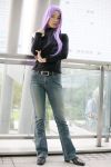  book cosplay fate/stay_night glasses jeans photo purple_hair rider turtleneck yoshishige_yutaka 