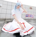  blue_hair cosplay kouno_tooru kouzuki_suzuka nurse nurse_uniform photo princess_princess 