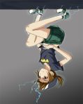  alternate_hairstyle baseball_cap brown_eyes brown_hair casual electricity gottsu hat misaka_mikoto ponytail shorts to_aru_kagaku_no_railgun to_aru_majutsu_no_index upside-down 