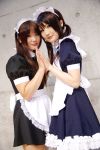  apron cosplay hirazuka_yuki maid maid_uniform photo tairano_mai thigh-highs twintails 