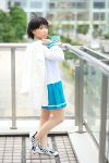  ahoge chippi cosplay idolmaster_xenoglossia kikuchi_makoto milk photo sailor_uniform school_uniform 
