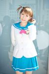  chippi cosplay futami_ami idolmaster_xenoglossia photo pleated_skirt sailor_uniform school_uniform 