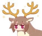  bangs deer horns kemomimi-chan_(naga_u) looking_at_viewer naga_u original simple_background solo sparkle white_background 