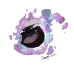  :d alaspargus black_eyes commentary creature english_commentary fangs floating full_body ghost no_humans open_mouth pokemon pokemon_(creature) signature smile solo transparent_background 