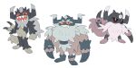  commentary creature drooling english_commentary fangs full_body gen_8_pokemon highres looking_at_viewer no_humans perrserker pinkgermy pokemon pokemon_(creature) sharp_teeth simple_background standing teeth white_background 
