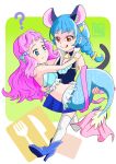  animal_ears blue_hair cat_ears cat_tail commentary_request hair_ornament hairclip inuyagi laura_(precure) licking_lips mermaid monster_girl precure sleeveless star_twinkle_precure tail tongue tongue_out tropical-rouge!_precure yuni_(precure) 